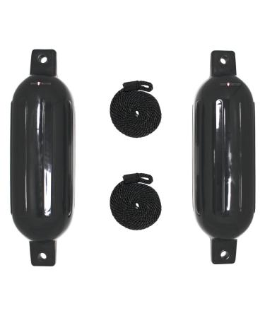 Extreme Max 3006.7375 BoatTector Inflatable Fender Value 2-Pack - 4.5" x 16", Black Black 4.5" x 16"