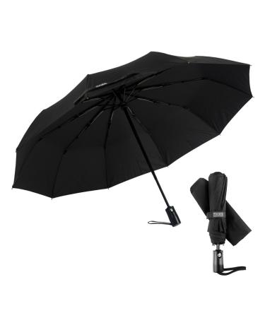 Third Floor Umbrellas Compact Lightweight 46 Inch Automatic Open and Close 210T Teflon 10-Panel Folding Sturdy Travel Windproof Umbrella with Safe Lock Shaft