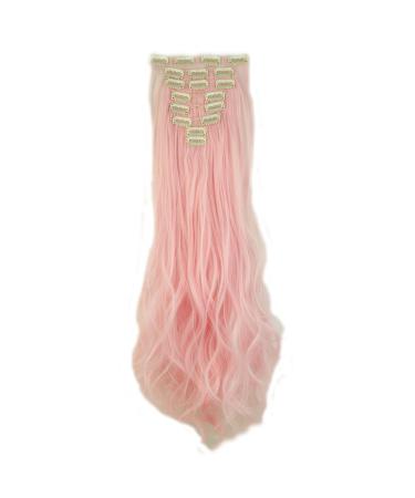 SEGO Clip in Hair Extensions - 8 Wefts Wavy Light Pink - 24 (61cm) Like Real Hair for International Shipping - Buy Online on GoSupps.com
