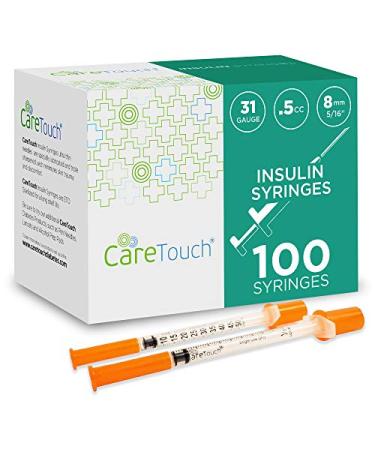 Care Touch Insulin Syringes - 31g 5/16" - 8 mm .5 cc (Pack of 100), CTIS315