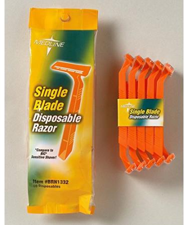 Medline Disposable Facial Razors with Single Blade Blue Pack of 500