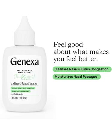Genexa Saline Care Organic Nasal Spray & Dropper - 1 fl oz (30 ml) | Natural Sinus Relief - Buy Online on GoSupps.com