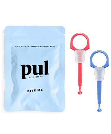 PUL 2 in 1 Chewies & Clear Aligner Removal Tool Combo by The Pultool | Compatible with Invisalign Removable Braces & Trays  Aligners  Retainers  & Dentures | Hygienic  Durable  Compact (Pink + Blue) - Buy Online on GoSupps.com