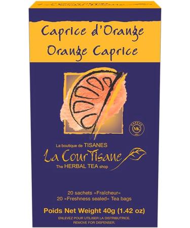 La Courtisane Orange Caprice Herbal Tea Kosher Gluten-Free 6 Packs of 20 Teabags (120 Teabags Total) - Buy Online on GoSupps.com