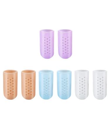 FRCOLOR 4 Pairs Toe gel toe sleeve gel toe caps big toe protector Protector Cap Toe 1.7x1.7cm As Shown