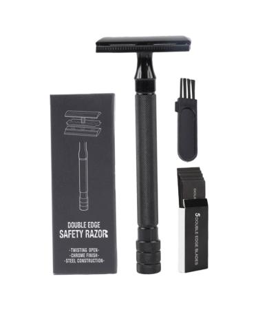 Healeeved 1 set manual razor manual barturasier body hairier manual razor cutter double razor manual razor bare razor old type razor black 10.3x4cm
