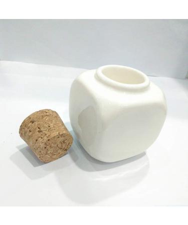Porcelain Dappen Dish with Wooden Cap | Nail Art Acrylic Powder Tools | White Cube Style - Buy Online on GoSupps.com