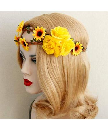 OdetoJoy Sunflower Headband - Vintage Floral Hair Accessories for Women & Brides | Wedding Flower Crown & Hair Vine - Buy Online on GoSupps.com