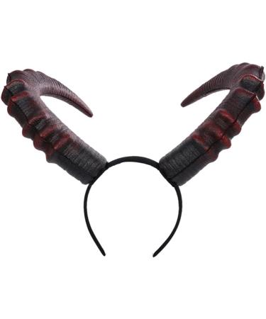 minkissy Demon Horn Headband Devil Headband Devil Horn Hair Hoop Carnival Headdress Prop Devil Cosplay Costume Dark Red - Buy Online on GoSupps.com