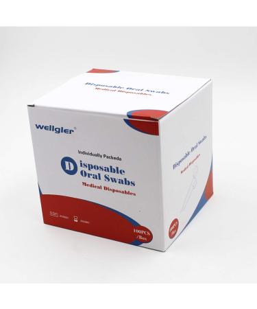 100pcs Blue Disposable Oral Swabs | Dental Sponge Mouth Swabs | Unthreaded Plum Shape - Buy Online on GoSupps.com