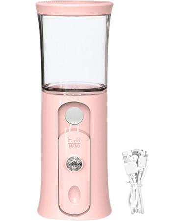 Nano Facial Mister Handheld Cordless Face Steamer Handy Nano Mist Sprayer with Colorful Light Rechargeable Cool Mist Sprayer for Home Travel Pink - Buy Online on GoSupps.com
