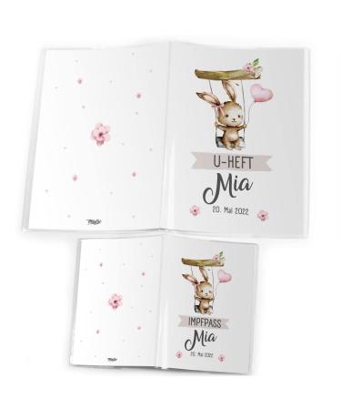 Mikalino Premium U-Book Transparent 3-Part Personalizable Cover | Rabbit Motif Vaccination Passport Protector - 7011_hase - Buy Online on GoSupps.com