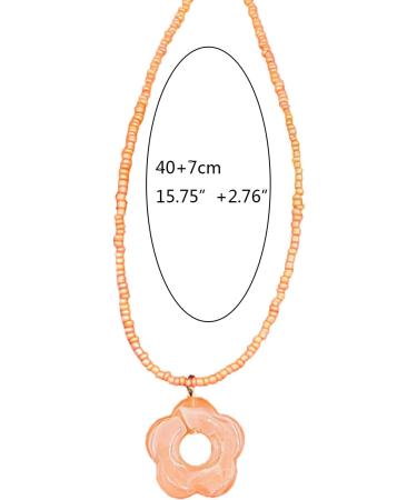 Vsilay Lianxue Colorful Floral Pearl Necklace | Cute Acrylic Beads Collarbone Chain | Fashion Jewelry for Women & Girls - Buy Online on GoSupps.com