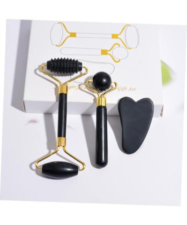 FRCOLOR 2pcs Obsidian Facial Massage Roller Set for Women - Boost Skin Health & Glow - Buy Online on GoSupps.com