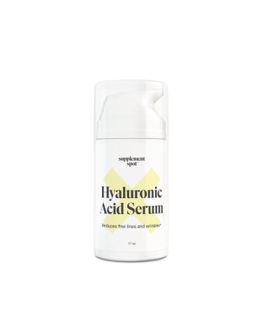 Supplement Spot Hyaluronic Acid Serum for Face & Neck Hydrating w/Vitamin C E Jojoba Oil & Green Tea Plant-Powered Anti Aging Serum Reduces Fine Lines & Wrinkles (1.7 oz)