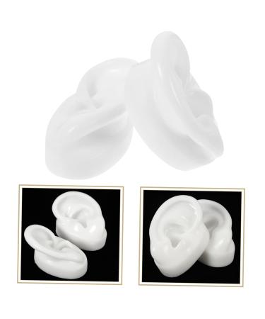 ASMR Ear Piercing Kit - 1 Pair Silicone Ear Mold Display with Auditory Meatus Model - White Piercing Set - Buy Online on GoSupps.com