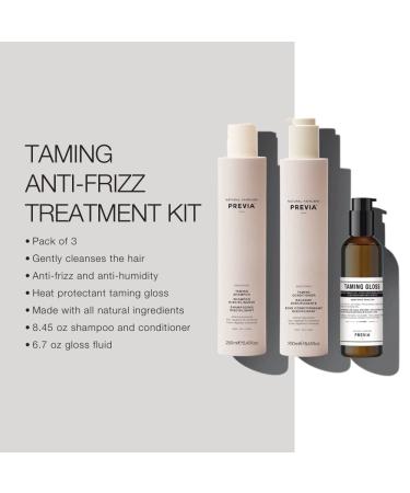 Previa Smoothing Taming Hair Kit - Anti-Frizz Shampoo & Conditioner + Frizzy Hair Treatment for Smooth Shiny Hair | International Shipping Available - Buy Online on GoSupps.com