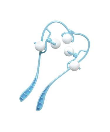Lurrose 5-ball massage of the cervical vertebrae poor roll Massage device for the neck of the neck muscle roller neck release self-neck massage roller tpr fastening 33x17cm sky blue
