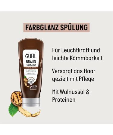 Guhl Braun Fascination Conditioner 2-Pack Contents: 2 x 200 ml Hair type: brown chestnut Enriched with brown colour pigments Dermatologically tested - Buy Online on GoSupps.com