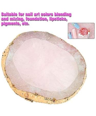 Polish Mix Palette Resin Nail Art Palette Paint Drawing Color Dish Golden Edge Resin Stone Paint Drawing Color Dish Manicure Nail DIY Tool(Pink) - Buy Online on GoSupps.com