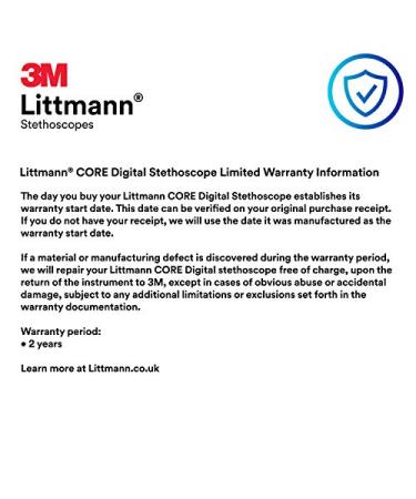 3M Littmann CORE Digital Stethoscope Black 69 cm 8490 - Single Black Chestpiece - Buy Online on GoSupps.com