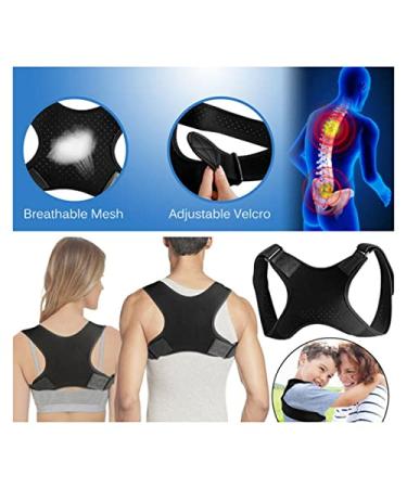 Posture Correction Shoulder Strap Support Belt Men Women Back Posture Corrector Adjustable Therapy Lumbar Brace Spine (Color : Blue Size : Medium) vision Red M - Buy Online on GoSupps.com
