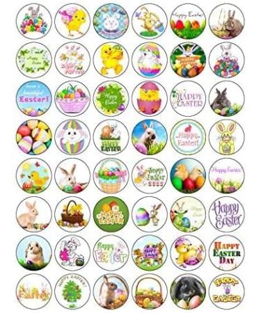 48 x PREMIUM HAPPY EASTER 3CM EDIBLE RICE PAPER FAIRY CUP CAKE TOPPERS BUNNY D4 - Buy Online on GoSupps.com