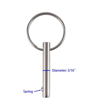 4 Pack Small Quick Release Pins - 3/16 Diameter, 0.95 Usable Length - 316 Stainless Steel Bimini Top Pins - Buy Online on GoSupps.com