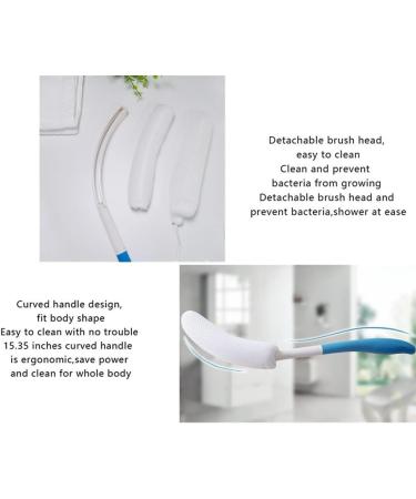 Natureman Long Grip Bathing Brush - 39 cm Curved Handle for Seniors & Pregnant Women | Easy Reach Body Brush for Bathing & Showering - Buy Online on GoSupps.com