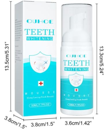 Teeth Whitening Toothpaste Mousse 50ml - Foam for Bright White Teeth & Stain Removal | Color Correction for Smoking & Yellow Teeth - Buy Online on GoSupps.com