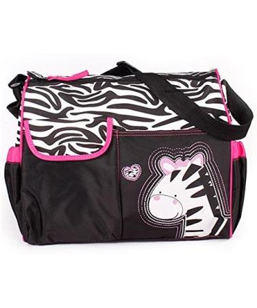 Accessotech Waterproof Baby Diaper Nappy Changing Shoulder Bag with Mat - Zebra Pink - Buy Online on GoSupps.com