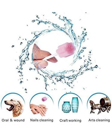 Xrten 50 Pieces Disposable Oral Care Sponge Swabs - Pink Mouth Cotton Swabs for Effective Oral Hygiene - Buy Online on GoSupps.com