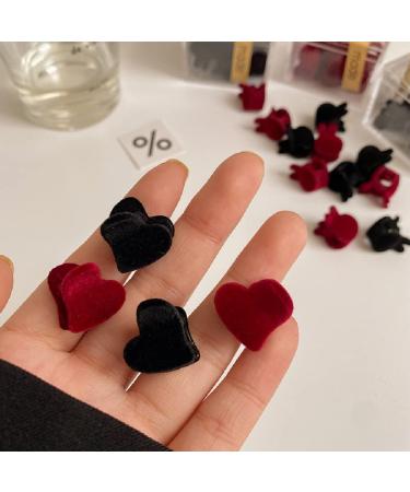 30pcs Red Velvet Mini Hair Claw Clips - Non-Slip Small Plastic Jaw Clips for Girls and Women - Buy Online on GoSupps.com