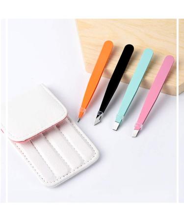 4pcs Professional Tweezer Set Stainless Steel Slant Tip Tweezer Precision Eyebrow Hair Remover Tool Face Hair Removal Make Up Tools - Buy Online on GoSupps.com