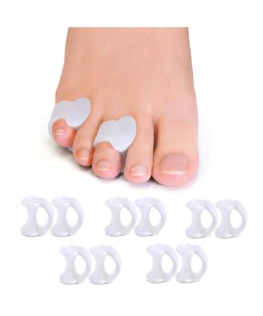 Ripefun Gel Toe Separators for Overlapping Toes - 10PCS Toe Straighteners & Bunion Protectors for Women & Men - White - Buy Online on GoSupps.com
