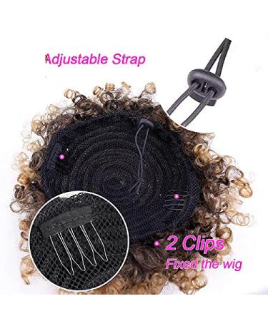 Buy Synthetic Puff Afro Short Kinky Curly Chignon Hair Bun | Drawstring Ponytail Hairpiece - P015-T24-27 - Buy Online on GoSupps.com