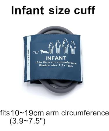 Universal NIBP Cuff for Infant 10-19cm Double Tube Reusable PU Replacement Blood Pressure Cuff No Connector. Infant Blue Pu+dual Tubes - Buy Online on GoSupps.com