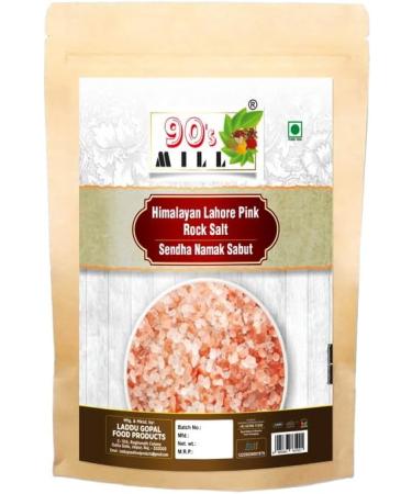 90's MILL Whole Himalayan Pink Rock Salt Chunks | Sendha Namak Sabut | Sabut Sendha Sindhav Namak Granules Crystal | Himalayan Pure sendha namak Pink Rock Salt Chunks-400GM*1Pack - Buy Online on GoSupps.com