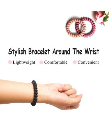 Spiral Hair Ties Black - 10 Pcs Matte Phone Cord Hair Coils for Women - Traceless Elastic Coil Hair Ties - Waterproof & No Crease - Buy Online on GoSupps.com