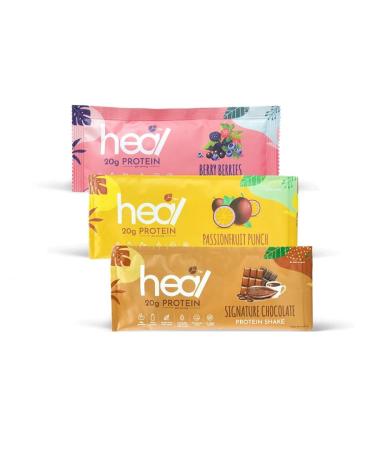Pocket Size Whey Protein Pack 3x 20g - 3 Unique Passion Fruit/Red Fruit/Signature Chocolate 100% Cocoa Flavors