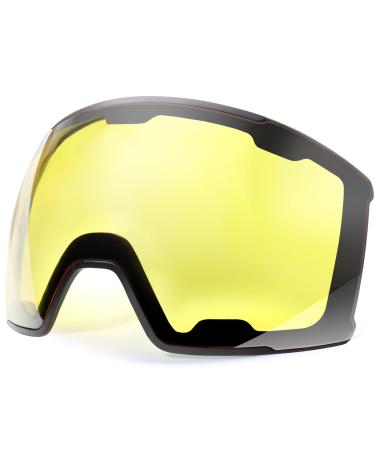EverSport M81 Ski Goggles Pro, Magnetic Snowboard Snow Goggles for Women Men, UV Protection X-replaceable Lens Vlt75% Yellow
