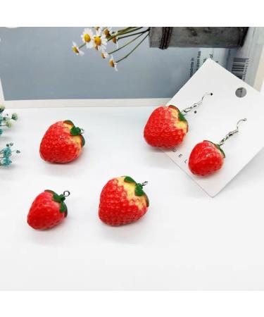 Delicate Resin Strawberry Earrings Simulation Fruit Earwears for Any Occasion - Buy Online on GoSupps.com