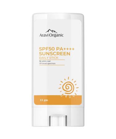 Ar.avi Org.anic Spf 50 Glow Sunscreen For All Skin Type Stick - Broad Spectrum - With Pa++++ Uva & Uvb Protection With No White Cast - For Men & Women - 13 Gm