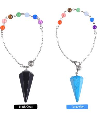 Buy NOLITOY Hexagonal Cone Pendant - Natural Crystal Craft for DIY Chakra Pendulum Necklace and Home Decor - Blue 26x1.9cm - International Shipping Available - Buy Online on GoSupps.com
