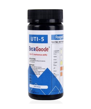 BecaGoode Rapid Urine Test Strips 5 Parameters UTI Test Strips/Urinary Tract Infection Test Strips- 100 Count