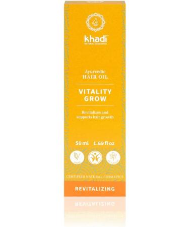 Khadi Vitality Grow Hair Oil 50ml - 100% Natural & Vegan Rosemary for Hair Growth | Silicone & Paraben-Free Ayurvedic Hair Care - Buy Online on GoSupps.com