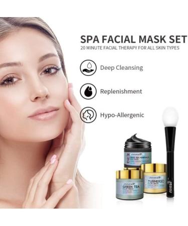 Eonia Turmeric Clay Mask - Green Tea Detox Clay Mask - Dead Sea Minerals Mud Mask Spa GIFT Facial Mask Set 2.5 oz each - Buy Online on GoSupps.com