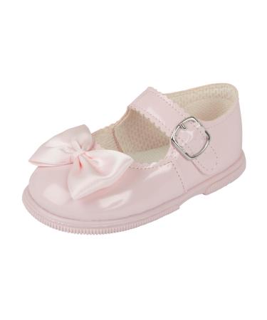 Early Days Baypods Toddler Shoes with Hard Sole Baby Girls First Walking Shoes with Anti-Slip Sole First Walkers Made in England 5 UK Child Pink Patent