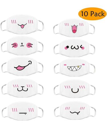 QZQ HOME Unisex Cute Anime Mouth Mask - White Kawaii Anti Dust Face Cover - Buy Online on GoSupps.com