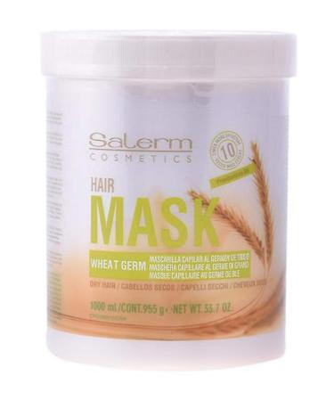 Salerm Cosmetics WHEAT GERM Capillary Mask Provitamins B5 for Dry Hair (33.7 oz / 1000 ml - LARGE liter size)